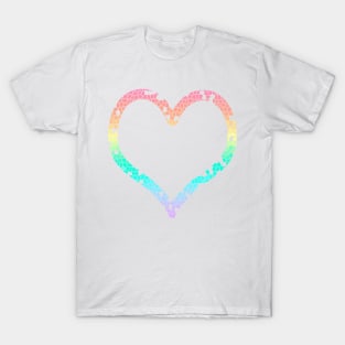 Pastel Pride Mosaic Heart Graphic Design Style 2 T-Shirt